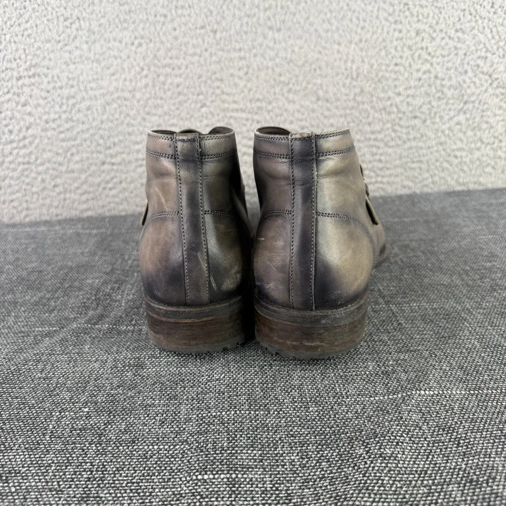 Magnanni Moro Chukka Boots Mens 8 Gray Monk Starp Burnished Lug Sole Portugal